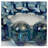 Vintage Pink/Blue BoopieBubble Glass MCM Ashtray Set of 3 Vintage Pink/Blue BoopieBubble Glass MCM Ashtray Set of 3