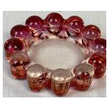 Vintage Pink/Blue BoopieBubble Glass MCM Ashtray Set of 3 Vintage Pink/Blue BoopieBubble Glass MCM Ashtray Set of 3