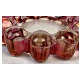Vintage Pink/Blue BoopieBubble Glass MCM Ashtray Set of 3 Vintage Pink/Blue BoopieBubble Glass MCM Ashtray Set of 3