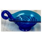 Assortment of Vintage Blue Glass Decor - Includes 2 Vases and 3 Candy Bowls Assortment of Vintage Blue Glass Decor - Includes 2 Vases and 3 Candy Bowls