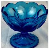 Assortment of Vintage Blue Glass Decor - Includes 2 Vases and 3 Candy Bowls Assortment of Vintage Blue Glass Decor - Includes 2 Vases and 3 Candy Bowls