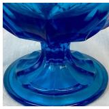 Assortment of Vintage Blue Glass Decor - Includes 2 Vases and 3 Candy Bowls Assortment of Vintage Blue Glass Decor - Includes 2 Vases and 3 Candy Bowls