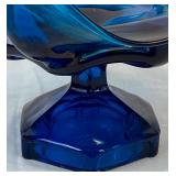 Assortment of Vintage Blue Glass Decor - Includes 2 Vases and 3 Candy Bowls Assortment of Vintage Blue Glass Decor - Includes 2 Vases and 3 Candy Bowls