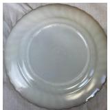 Vintage Fire King Anchor Hocking Gold Trimmed Milk Glass Dinnerware Set Vintage Fire King Anchor Hocking Gold Trimmed Milk Glass Dinnerware Set