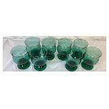 Vintage Libby Juniper GreenTulip Goblets with Gold Trim - Set of 8 Vintage Libby Juniper GreenTulip Goblets with Gold Trim - Set of 8