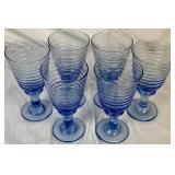 Set of 18 Vintage Libby Glass Sirrus Pattern Blue Transucent Water Goblets and Coordinating Blue Glass Pitcher Set of 18 Vintage Libby Glass Sirrus Pattern Blue Transucent Water Goblets and Coordinating Blue Glass Pitcher
