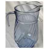 Set of 18 Vintage Libby Glass Sirrus Pattern Blue Transucent Water Goblets and Coordinating Blue Glass Pitcher Set of 18 Vintage Libby Glass Sirrus Pattern Blue Transucent Water Goblets and Coordinating Blue Glass Pitcher