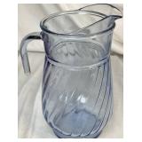 Set of 18 Vintage Libby Glass Sirrus Pattern Blue Transucent Water Goblets and Coordinating Blue Glass Pitcher Set of 18 Vintage Libby Glass Sirrus Pattern Blue Transucent Water Goblets and Coordinating Blue Glass Pitcher