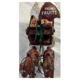 Vintage Cast Iron Horse-Drawn Cart with Fresh Fruits and Vegetables Vintage Cast Iron Horse-Drawn Cart with Fresh Fruits and Vegetables