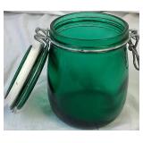 Assortment of Emerald Green Decor - Includes: 2 Candlesticks, 1 Canister, 1 Lidded Candy Dish, and 1 Vase Assortment of Emerald Green Decor - Includes: 2 Candlesticks, 1 Canister, 1 Lidded Candy Dish, and 1 Vase