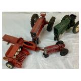 Vintage Metal Tru Scale and Hubley Tractors & Hay Baler