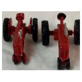 Collection of Miniature Die Cast Farmall Tractors and Implements