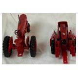 Collection of Miniature Die Cast Farmall Tractors and Implements