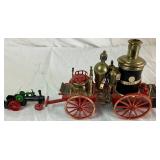 Vintage Mississippi 1869 Antique Fire Engine Transistor Radio WACO Japan and 1/64 Case Steam Engine First Edition Tractor