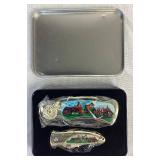 Collection of 4 Boxed Knife Sets Representing the American Farmer Collection of 4 Boxed Knife Sets Representing the American Farmer