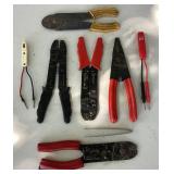 Collection of 14 Gauge Extension Cords, Wire Strippers, Various Cable Ties, Cord Reels and Voltage Tester Collection of 14 Gauge Extension Cords, Wire Strippers, Various Cable Ties, Cord Reels and Voltage Tester