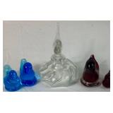 Glass Bird Collection - Vintage Perfume Bottle, 2 Bluebirds and 2 Red Birds Glass Bird Collection - Vintage Perfume Bottle, 2 Bluebirds and 2 Red Birds