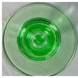 Uranium Glassware Bundle - Pair of Depression Glass Candlestick Holders and Imperial Glass Handled Bowl Uranium Glassware Bundle - Pair of Depression Glass Candlestick Holders and Imperial Glass Handled Bowl