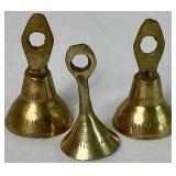 Brass Collection of 14 Small Brass Bells and 7.5" Vase Brass Collection of 14 Small Brass Bells and 7.5" Vase