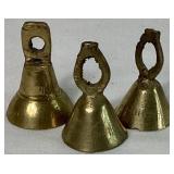 Brass Collection of 14 Small Brass Bells and 7.5" Vase Brass Collection of 14 Small Brass Bells and 7.5" Vase