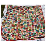 Vintage Hand Tied Patchwork Quilt 84" x 104" (Queen)