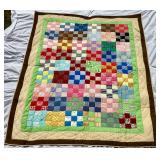 Vintage Twin Size Patchwork Quilt 64" x 88"