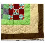 Vintage Twin Size Patchwork Quilt 64" x 88"