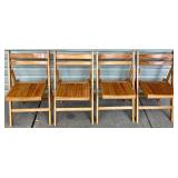 Set of Four Vintage Wooden Folding Chairs Made in Romania Set of Four Vintage Wooden Folding Chairs Made in Romania