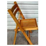 Set of Four Vintage Wooden Folding Chairs Made in Romania Set of Four Vintage Wooden Folding Chairs Made in Romania