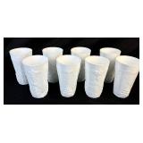 Vintage Harvest Grape Pattern Milk Glass Footed Pitcher (10.5"H) and 8 Tumblers (6"H)