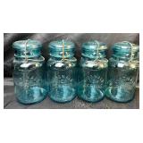 Large Collection of Vintage and Antique Canning Jars- Many with Bails and Lids - Includes: Atlas, Amazon, Ball, McDonald, and Diamond Brand