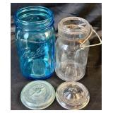 Large Collection of Vintage and Antique Canning Jars- Many with Bails and Lids - Includes: Atlas, Amazon, Ball, McDonald, and Diamond Brand