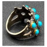 Sterling Silver and Turquoise Rings - 5 Rings sizes 5, 6, 7 (3) Sterling Silver and Turquoise Rings - 5 Rings sizes 5, 6, 7 (3)