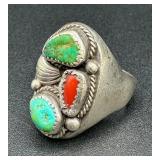 Sterling Silver .925 Rings and Taxco Sterling Silver .980 Brooch/Pin with Center Stone Sterling Silver .925 Rings and Taxco Sterling Silver .980 Brooch/Pin with Center Stone