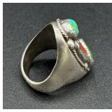 Sterling Silver .925 Rings and Taxco Sterling Silver .980 Brooch/Pin with Center Stone Sterling Silver .925 Rings and Taxco Sterling Silver .980 Brooch/Pin with Center Stone