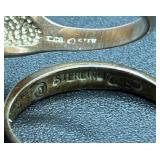 Sterling Silver Rings - Size 7 - Total Weight 1.127oz Sterling Silver Rings - Size 7 - Total Weight 1.127oz