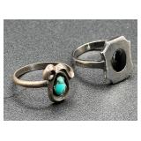 Sterling Silver Rings - Sizes 5 and 6 Total Weight -0.484oz Sterling Silver Rings - Sizes 5 and 6 Total Weight -0.484oz