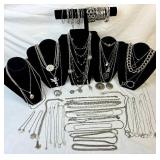 Grand Bundle of Silver Tone Necklaces and Bracelets Grand Bundle of Silver Tone Necklaces and Bracelets