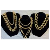 Chunky Gold Tone Necklaces, Earrings and Bracelets Chunky Gold Tone Necklaces, Earrings and Bracelets