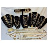 Large Assortment of Gold Tone Necklaces and Bracelets Large Assortment of Gold Tone Necklaces and Bracelets