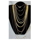 Large Assortment of Gold Tone Necklaces and Bracelets Large Assortment of Gold Tone Necklaces and Bracelets