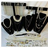 Vintage Faux Pearl Necklaces, Earrings, Bracelets and Pins Vintage Faux Pearl Necklaces, Earrings, Bracelets and Pins