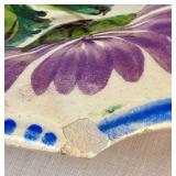 Vintage Hand Painted Nove Rose Floral Majolica Italian 12" Platter and 4- 7" Salad Plates Vintage Hand Painted Nove Rose Floral Majolica Italian 12" Platter and 4- 7" Salad Plates