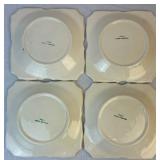 Vintage Hand Painted Nove Rose Floral Majolica Italian 12" Platter and 4- 7" Salad Plates Vintage Hand Painted Nove Rose Floral Majolica Italian 12" Platter and 4- 7" Salad Plates