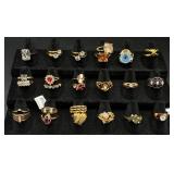 Collection of 27 Gold Tone Rings Size 7-8 Collection of 27 Gold Tone Rings Size 7-8
