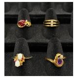 Collection of 27 Gold Tone Rings Size 7-8 Collection of 27 Gold Tone Rings Size 7-8
