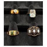 Collection of 27 Gold Tone Rings Size 7-8 Collection of 27 Gold Tone Rings Size 7-8