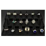 Bundle of 17 Silver Tone Rings Size 7-7.5 Bundle of 17 Silver Tone Rings Size 7-7.5