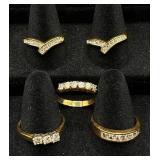 Selection of Gold Tone Rings Size 9-9.5 Selection of Gold Tone Rings Size 9-9.5