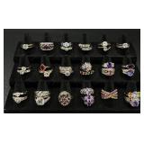 Bundle of 32 Silver Tone Rings Sizes 9-9.5 Bundle of 32 Silver Tone Rings Sizes 9-9.5
